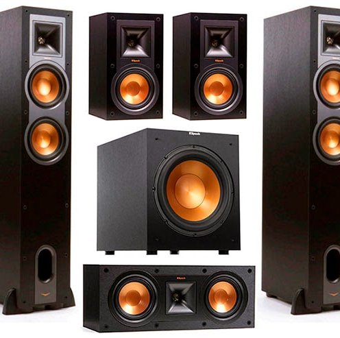 Акустика для дома-домашние кинотеатры: Klipsch R-26F/15m/25c/12sw акустика для домашнего